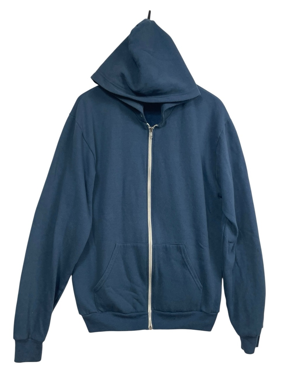 American Apparel Flex Fleece Zip Up Hoodie Blue Steel XL Casual Lounge Indie